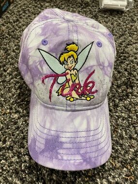 Vintage Y2K Walt Disney World Tinkerbell Purple and White Tie Dye Hat